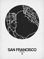 San Francisco Street Map Black on White Fine Art Print
