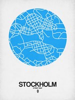Stockholm Street Map Blue Fine Art Print