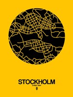 Stockholm Street Map Yellow Fine Art Print