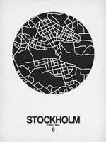 Stockholm Street Map Black on White Fine Art Print