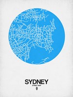 Sydney Street Map Blue Fine Art Print