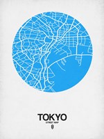 Tokyo Street Map Blue Fine Art Print