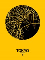 Tokyo Street Map Yellow Fine Art Print