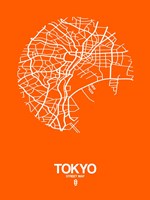 Tokyo Street Map Orange Fine Art Print