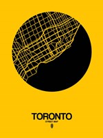 Toronto Street Map Yellow Fine Art Print