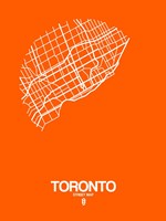Toronto Street Map Orange Fine Art Print