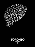 Toronto Street Map Black Fine Art Print