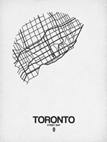 Toronto Street Map White Fine Art Print