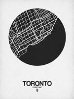 Toronto Street Map Black on White Fine Art Print