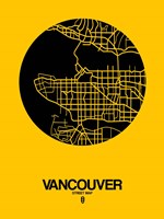 Vancouver Street Map Yellow Fine Art Print