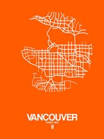 Vancouver Street Map Orange Fine Art Print