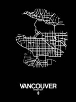Vancouver Street Map Black Fine Art Print