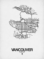 Vancouver Street Map White Fine Art Print