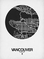 Vancouver Street Map Black on White Fine Art Print