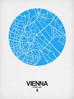Vienna Street Map Blue Fine Art Print