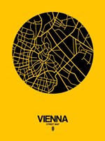 Vienna Street Map Yellow Fine Art Print