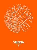 Vienna Street Map Orange Fine Art Print