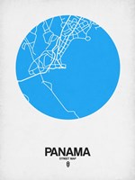 Panama Street Map Blue Fine Art Print