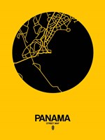 Panama Street Map Yellow Fine Art Print