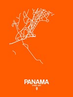 Panama Street Map Orange Fine Art Print