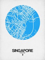 Singapore Street Map Blue Fine Art Print