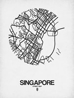 Singapore Street Map Blue Fine Art Print