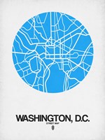 Washington DC Street Map Blue Fine Art Print