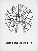 Washington DC  Street Map White Fine Art Print