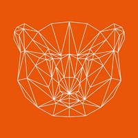 Orange Bear Polygon Fine Art Print