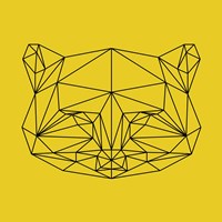 Yellow Raccoon Polygon Fine Art Print