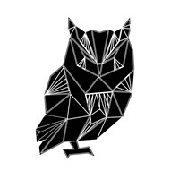 Black Owl Polygon Fine Art Print