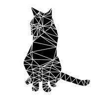 Smart Black Cat Polygon Fine Art Print