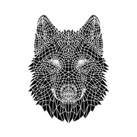 Black Woolf Head Mesh Fine Art Print