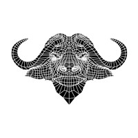 Black and White Buffalo Mesh Fine Art Print