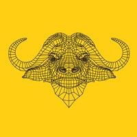 Yellow Buffalo Mesh Fine Art Print