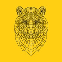 Tiger Head Yellow Mesh Fine Art Print