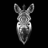 Black Zebra Head Fine Art Print