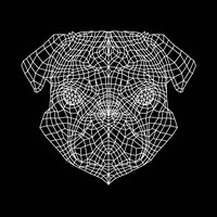 Pug Head Black Mesh Fine Art Print