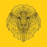 Lion Head Yellow Mesh Fine Art Print