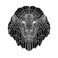 Lion Head Black Mesh 2 Fine Art Print