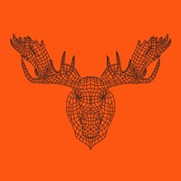 Moose Head Orange Mesh Fine Art Print