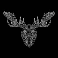 Moose Head Black Mesh Fine Art Print