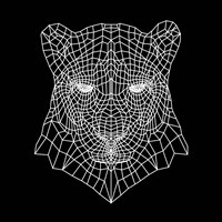 Panther Head Black Mesh Fine Art Print