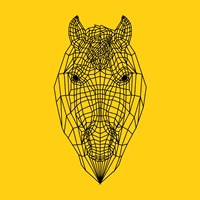 Horse Head Yellow Mesh Fine Art Print