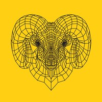 Ram Head Yellow Mesh Fine Art Print