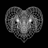 Ram Head Black Mesh Fine Art Print
