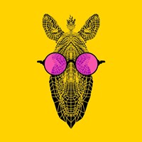 Zebra in Pink Glasses Fine Art Print