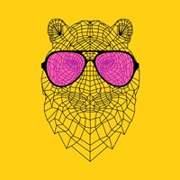Tiger in Pink Glasses Fine Art Print