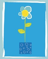 Blue Flower in Blue Pot Fine Art Print