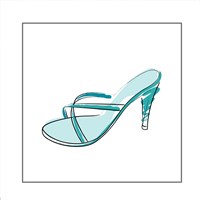 Blue High Heel Sandal Fine Art Print
